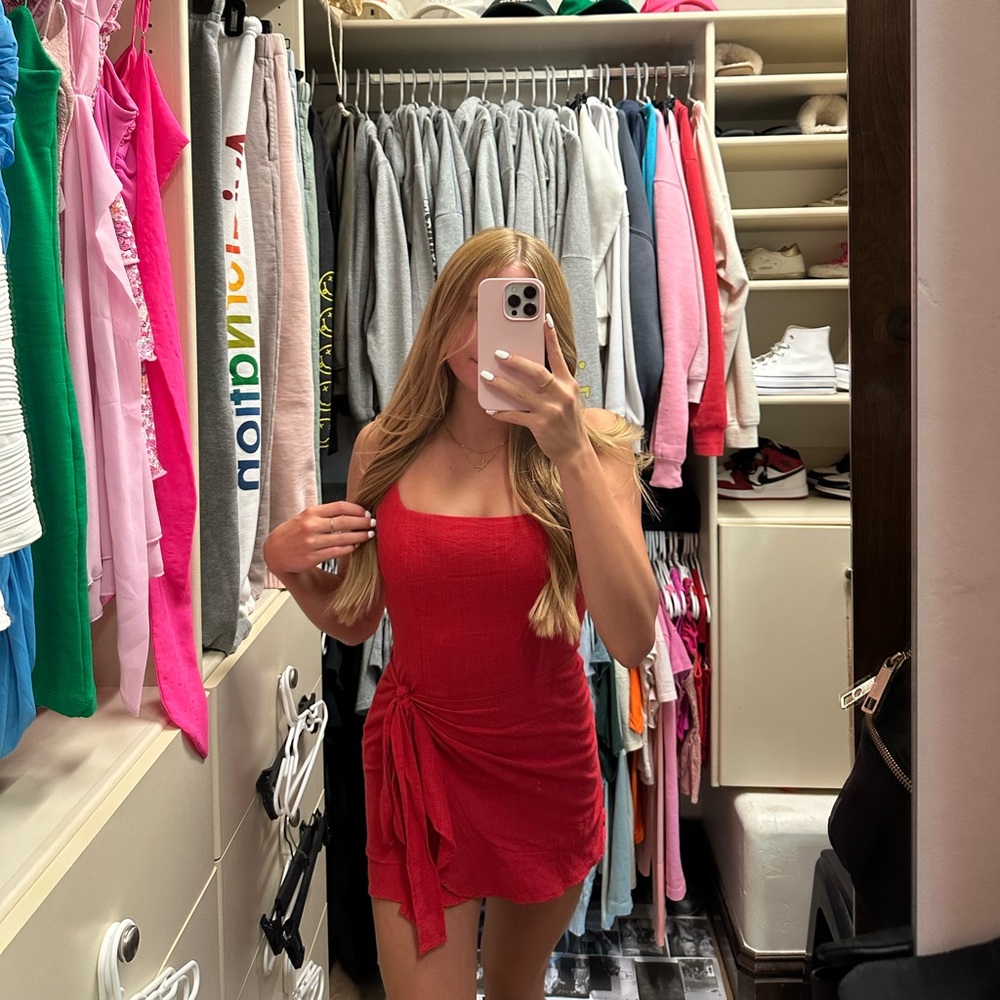 This is a red dress from princess Polly in a size 2